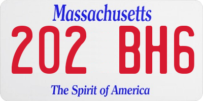 MA license plate 202BH6