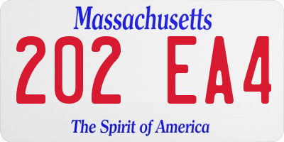 MA license plate 202EA4