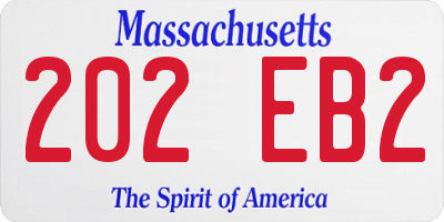MA license plate 202EB2