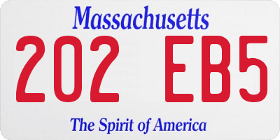 MA license plate 202EB5