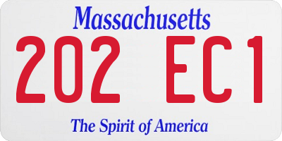 MA license plate 202EC1