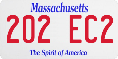 MA license plate 202EC2