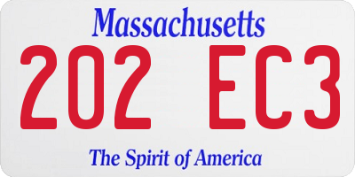 MA license plate 202EC3