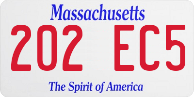 MA license plate 202EC5