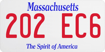 MA license plate 202EC6