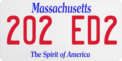 MA license plate 202ED2