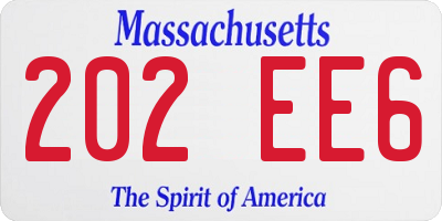 MA license plate 202EE6