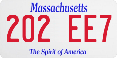 MA license plate 202EE7