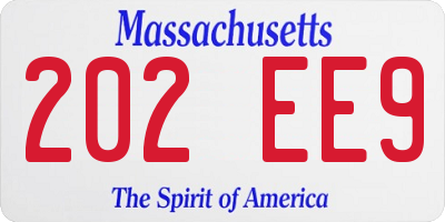 MA license plate 202EE9