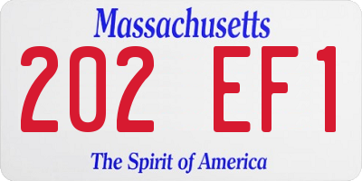 MA license plate 202EF1