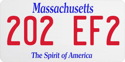 MA license plate 202EF2