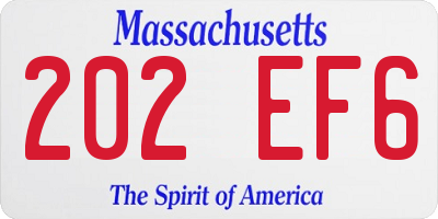 MA license plate 202EF6