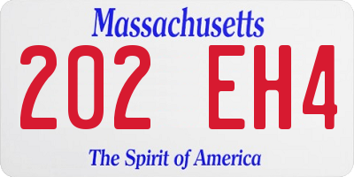 MA license plate 202EH4