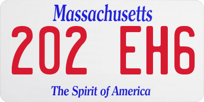 MA license plate 202EH6