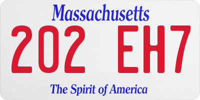 MA license plate 202EH7