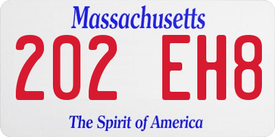 MA license plate 202EH8