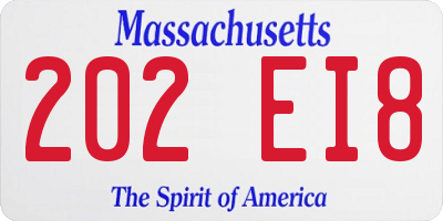 MA license plate 202EI8