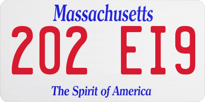 MA license plate 202EI9