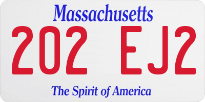 MA license plate 202EJ2