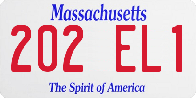 MA license plate 202EL1
