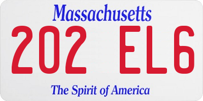 MA license plate 202EL6