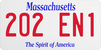 MA license plate 202EN1
