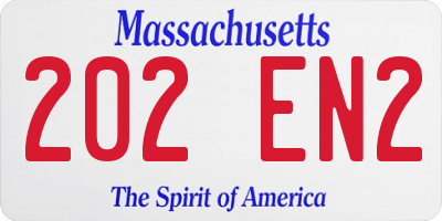MA license plate 202EN2