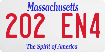 MA license plate 202EN4