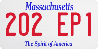 MA license plate 202EP1