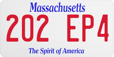 MA license plate 202EP4