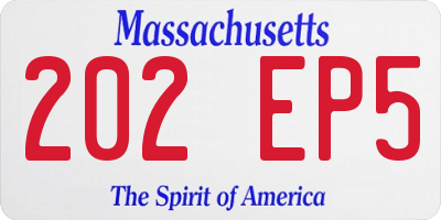 MA license plate 202EP5
