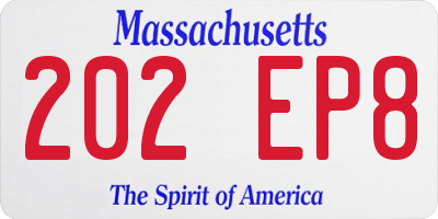MA license plate 202EP8