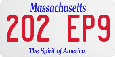 MA license plate 202EP9