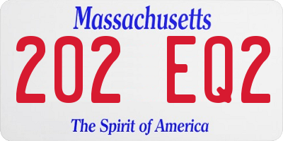 MA license plate 202EQ2