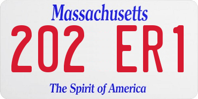 MA license plate 202ER1