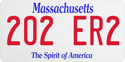 MA license plate 202ER2