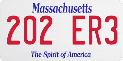 MA license plate 202ER3