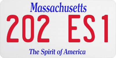 MA license plate 202ES1