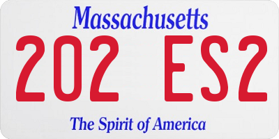 MA license plate 202ES2