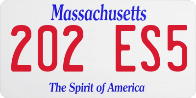 MA license plate 202ES5
