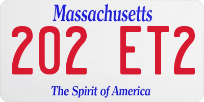MA license plate 202ET2