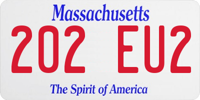 MA license plate 202EU2