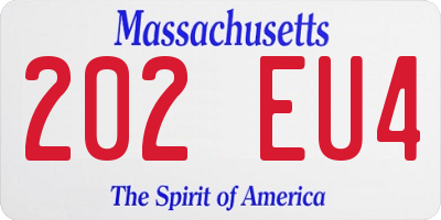 MA license plate 202EU4