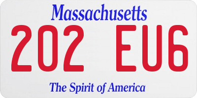 MA license plate 202EU6
