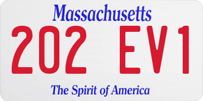MA license plate 202EV1