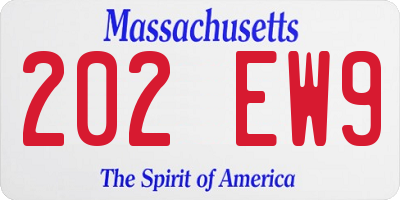 MA license plate 202EW9