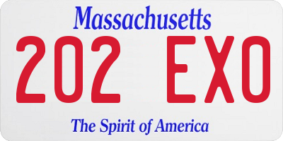 MA license plate 202EX0
