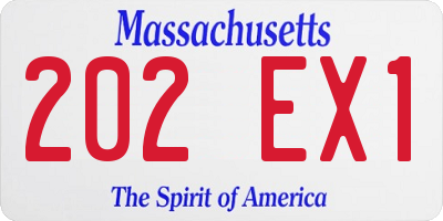 MA license plate 202EX1