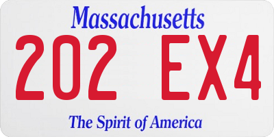 MA license plate 202EX4