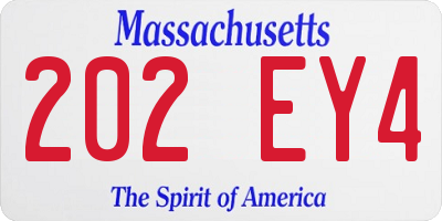 MA license plate 202EY4